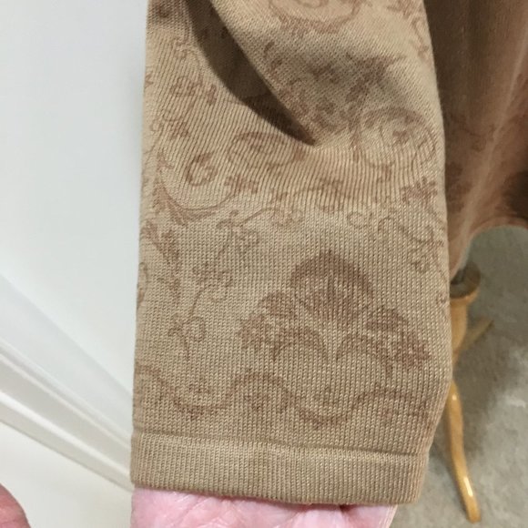 NWT 🎁 J. Jill Light Brown Y2K Baroque Cardigan - Picture 7 of 14